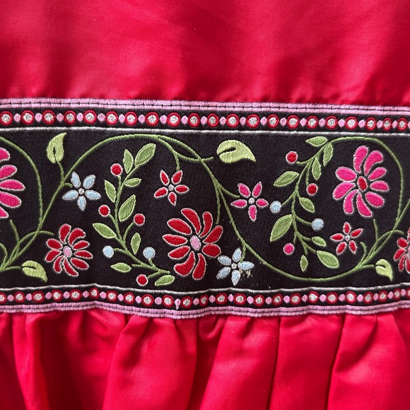 Hanna Andersson 110 Sz 5 Red Bubble Dress Nordic Ribbon Holiday - Picture 4 of 8